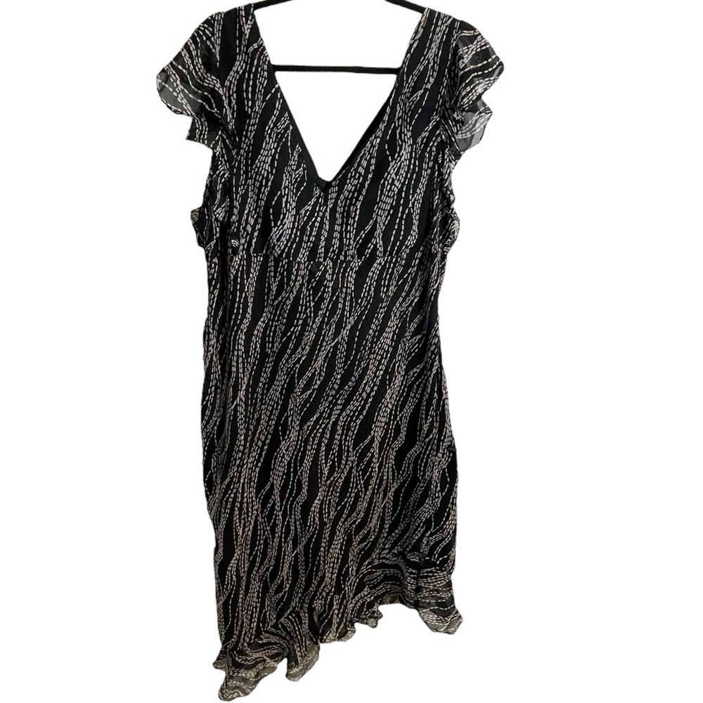 Mlle Gabrielle Y2K Black Midi Dress, V-Neck Line, NWT, Size 1X whimsical fairy